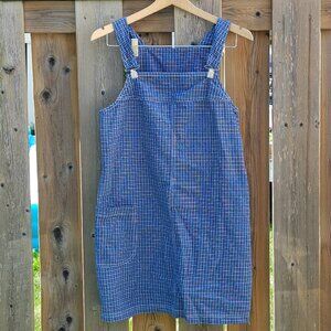 ADORABLE RETRO Romper Dress CHECK Smock Dress Women's Size Medium 725 Originals